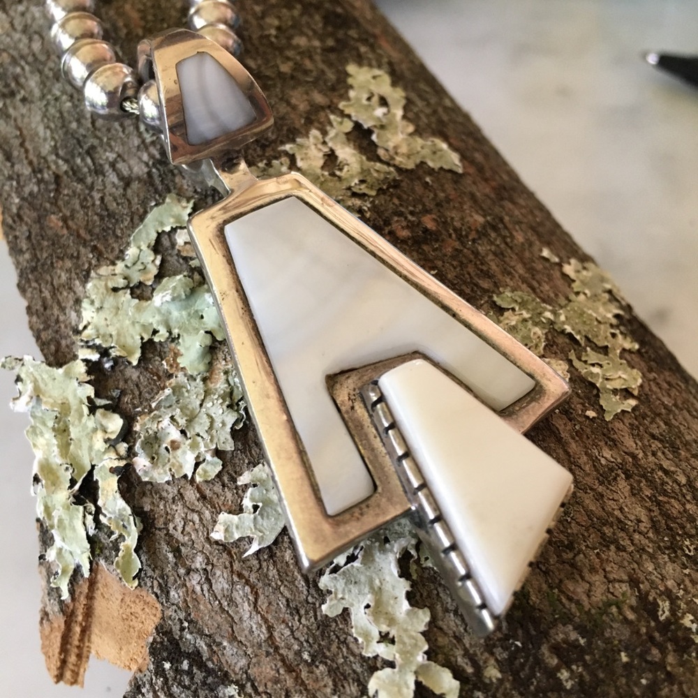 Vintage Mother Of Pearl Native American Pendant